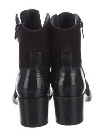 Chanel Interlocking CC Logo Suede Combat Boots