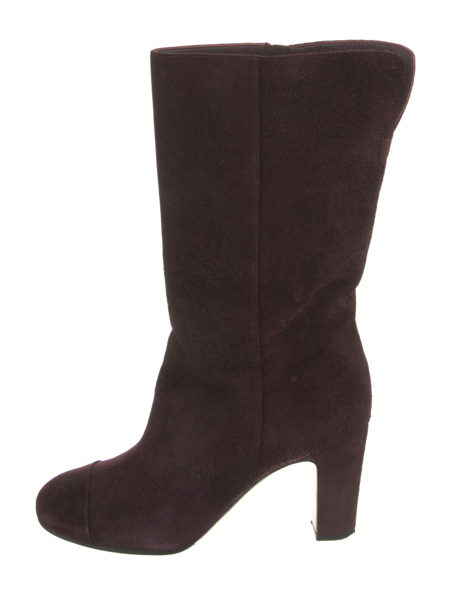 Chanel Interlocking CC Logo Suede Boots