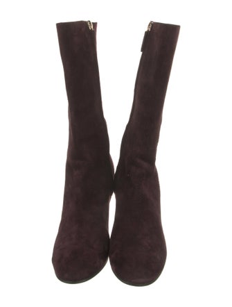 Chanel Interlocking CC Logo Suede Boots
