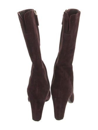 Chanel Interlocking CC Logo Suede Boots