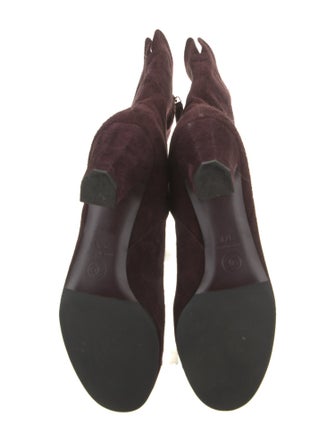 Chanel Interlocking CC Logo Suede Boots