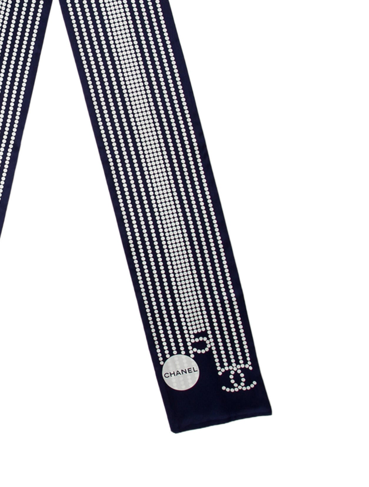 Chanel Silk Interlocking CC Logo Scarf
