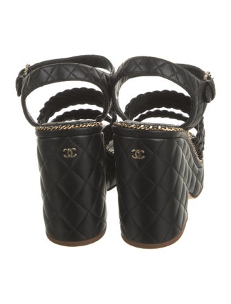 Chanel 2015 Interlocking CC Logo Sandals