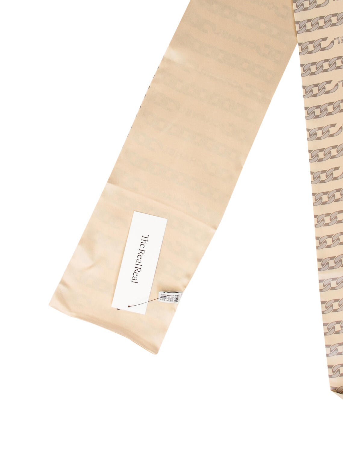 Chanel Silk Chain-Link Accent Scarf