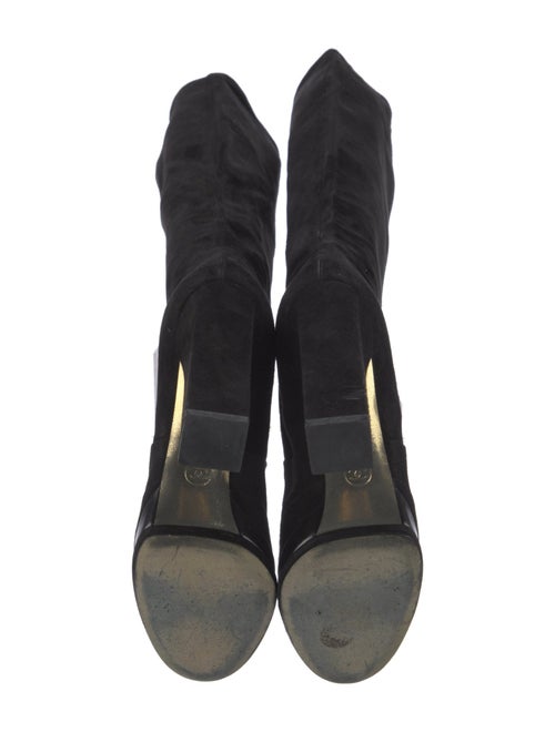 Chanel Interlocking CC Logo Suede Boots