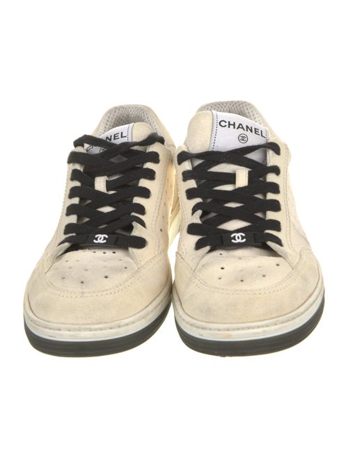 Chanel Interlocking CC Logo Suede Sneakers
