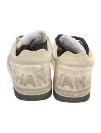 Chanel Interlocking CC Logo Suede Sneakers