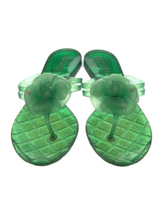 Chanel Interlocking CC Logo Rubber Slides