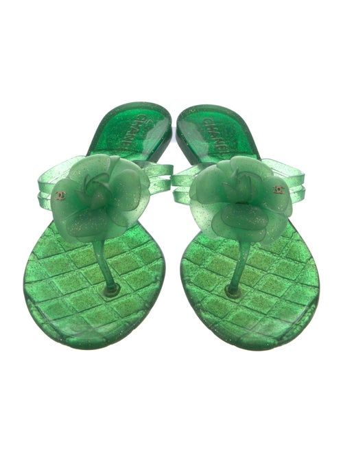 Chanel Interlocking CC Logo Rubber Slides