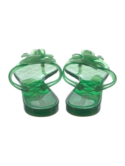 Chanel Interlocking CC Logo Rubber Slides