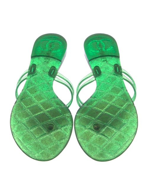 Chanel Interlocking CC Logo Rubber Slides