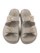 Chanel Interlocking CC Logo Patent Leather Slides