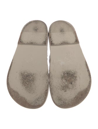 Chanel Interlocking CC Logo Patent Leather Slides