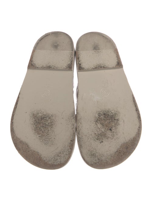 Chanel Interlocking CC Logo Patent Leather Slides