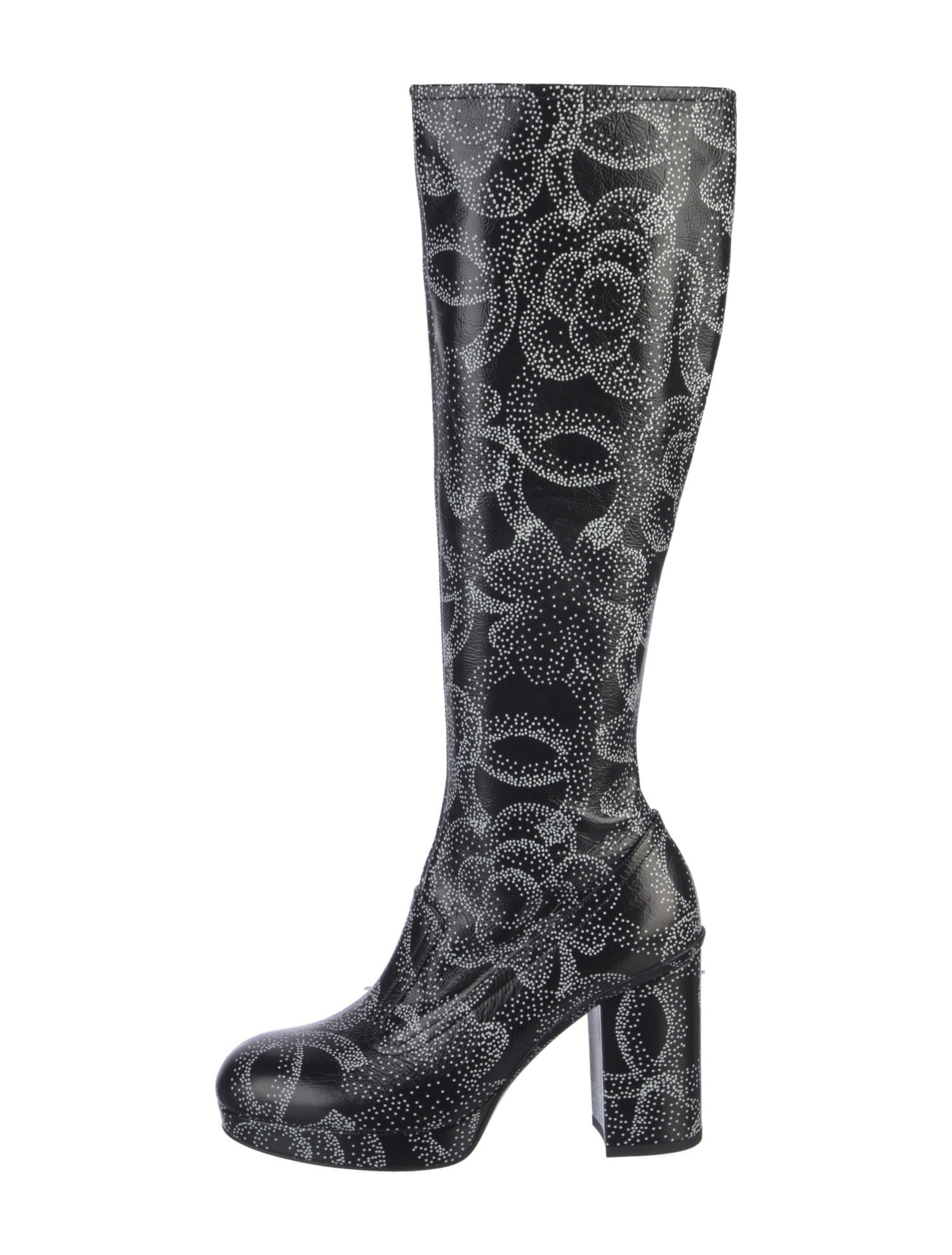 Chanel Interlocking CC Logo Leather Boots