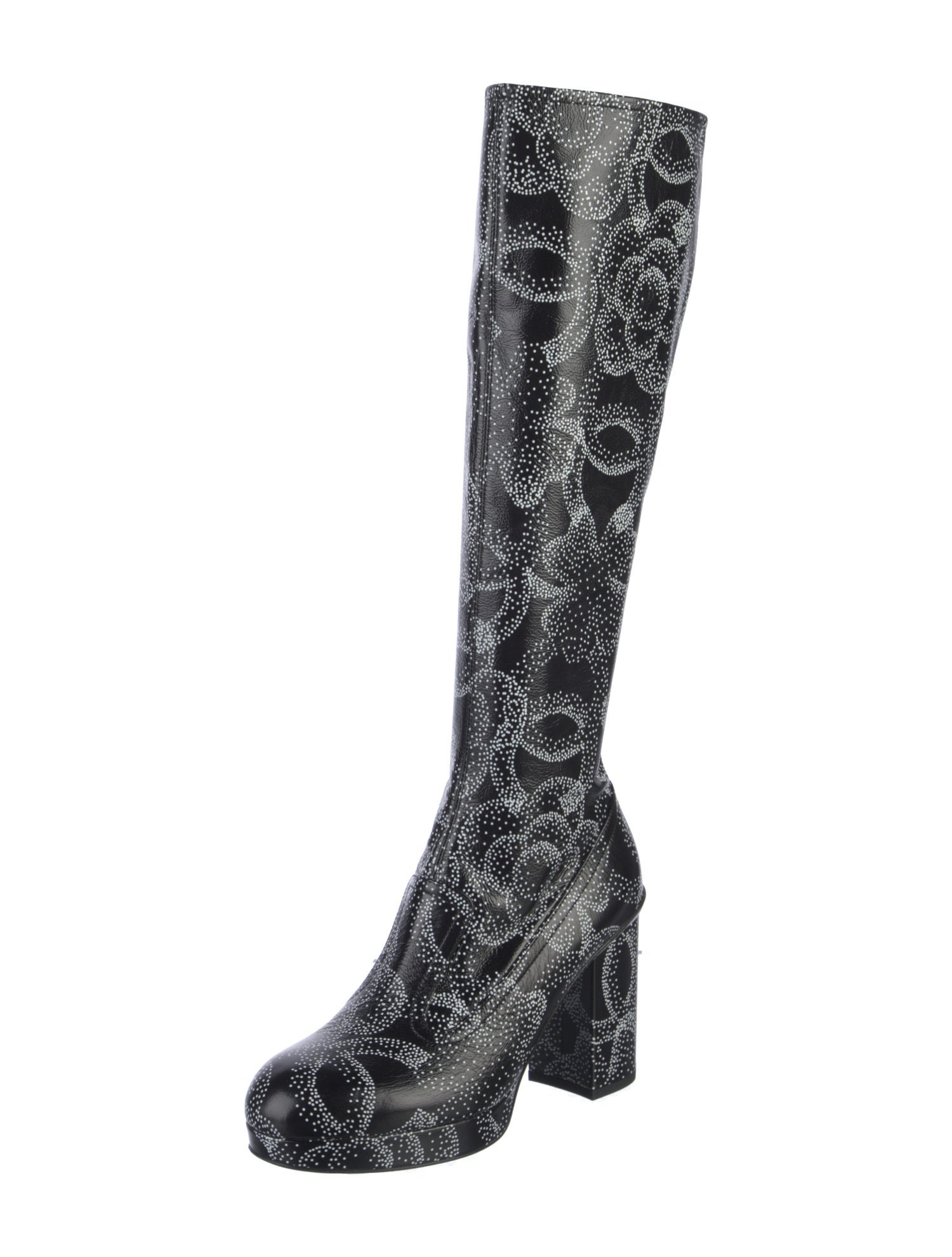 Chanel Interlocking CC Logo Leather Boots