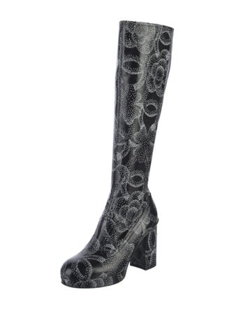 Chanel Interlocking CC Logo Leather Boots