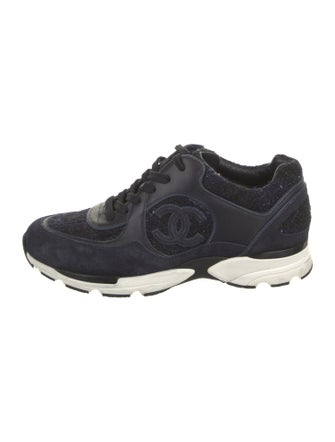 Chanel Interlocking CC Logo Tweed Sneakers