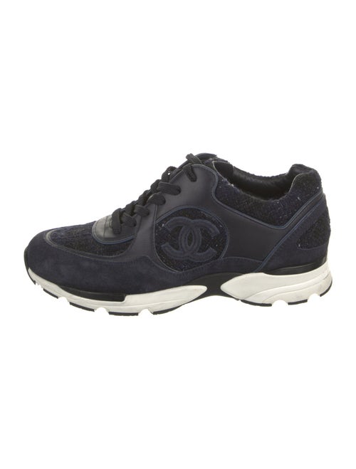 Chanel Interlocking CC Logo Tweed Sneakers