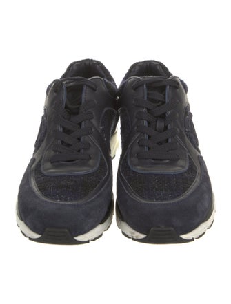 Chanel Interlocking CC Logo Tweed Sneakers