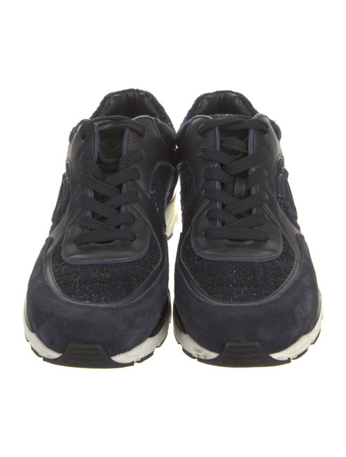 Chanel Interlocking CC Logo Tweed Sneakers