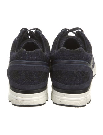 Chanel Interlocking CC Logo Tweed Sneakers