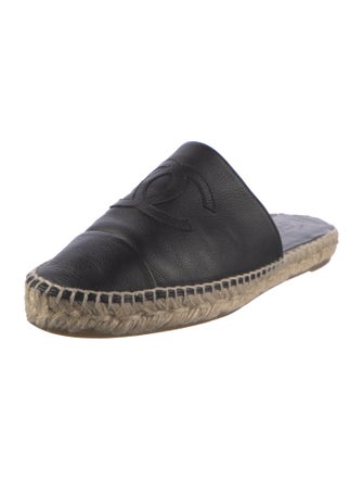 Chanel Interlocking CC Logo Leather Mules