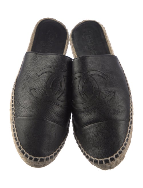 Chanel Interlocking CC Logo Leather Mules