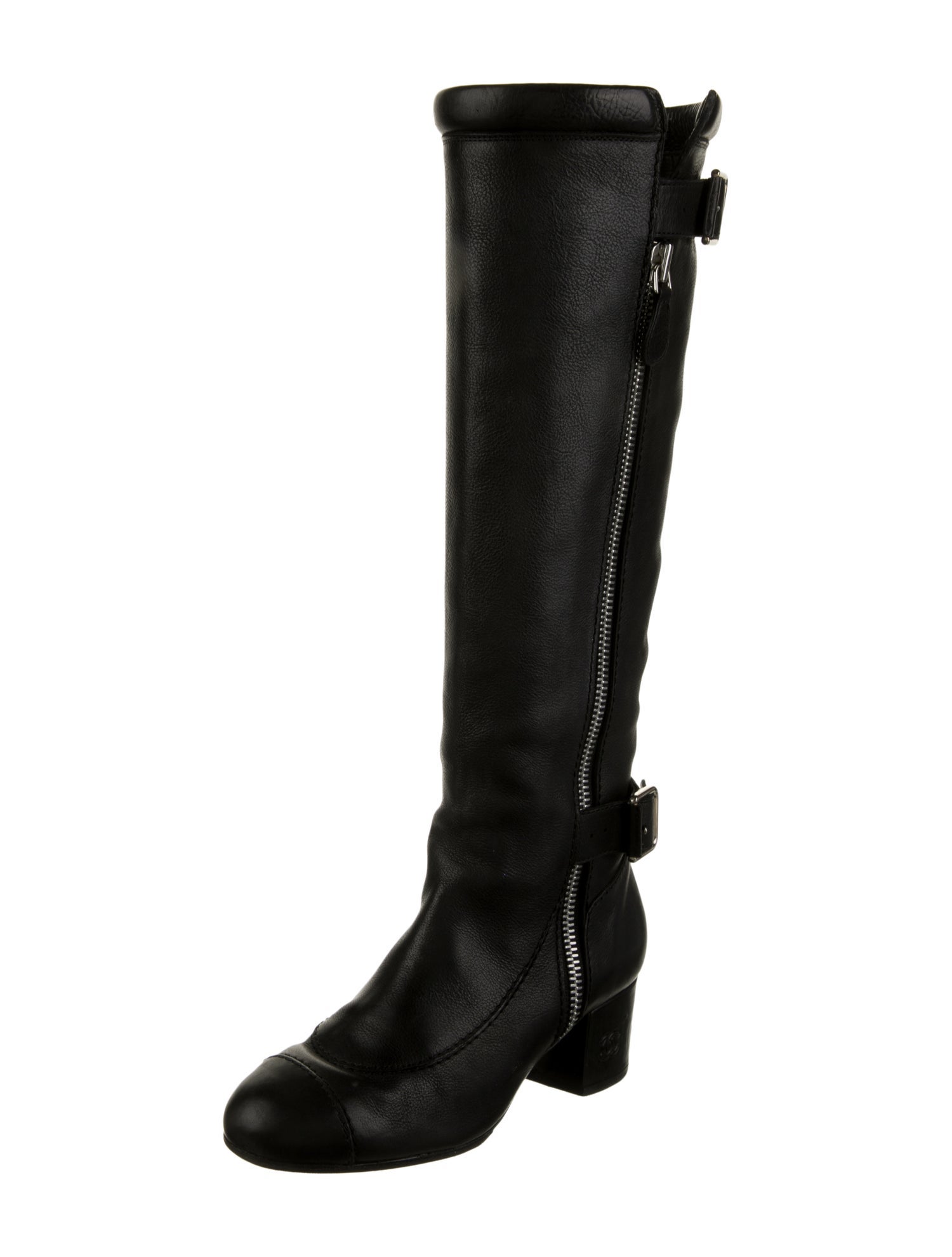 Chanel Vintage Interlocking CC Logo Riding Boots