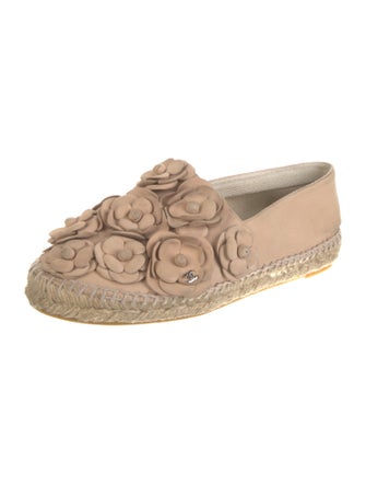 Chanel Interlocking CC Logo Leather Espadrilles