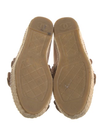 Chanel Interlocking CC Logo Leather Espadrilles
