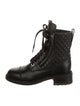 Chanel Interlocking CC Logo Leather Combat Boots