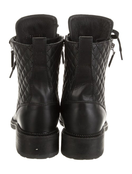 Chanel Interlocking CC Logo Leather Combat Boots