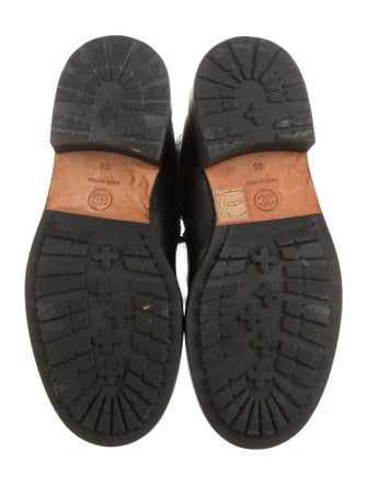 Chanel Interlocking CC Logo Leather Combat Boots