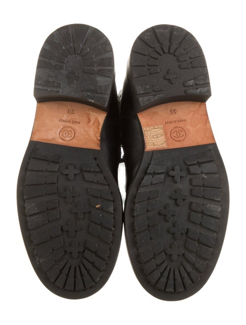 Chanel Interlocking CC Logo Leather Combat Boots