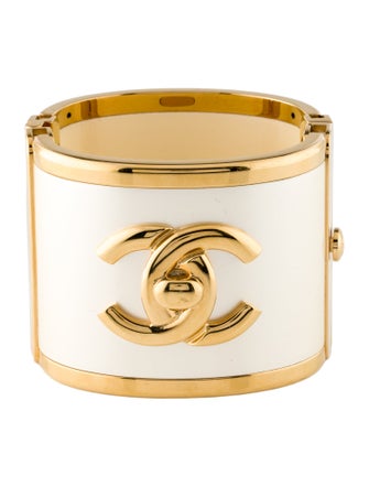 Chanel 2024 Resin CC Turn-Lock Cuff Bracelet