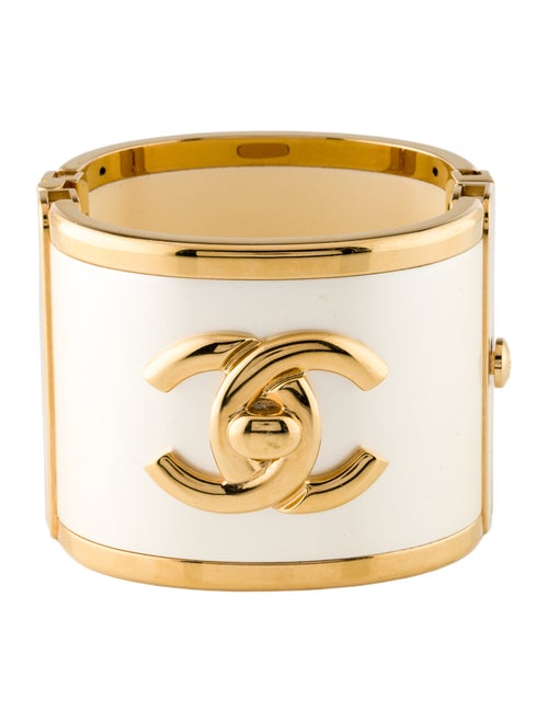 Chanel 2024 Resin CC Turn-Lock Cuff Bracelet