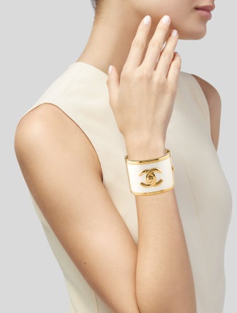 Chanel 2024 Resin CC Turn-Lock Cuff Bracelet