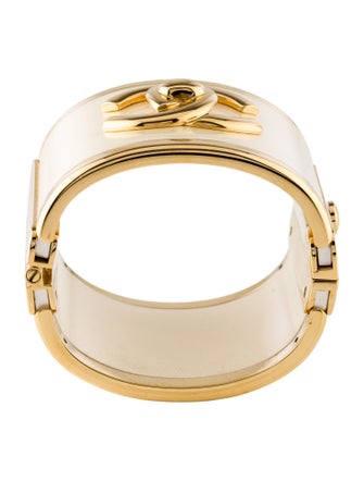 Chanel 2024 Resin CC Turn-Lock Cuff Bracelet