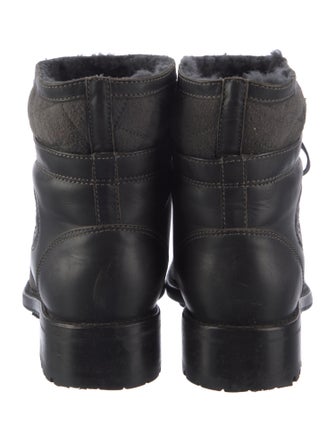 Chanel Interlocking CC Logo Suede Combat Boots