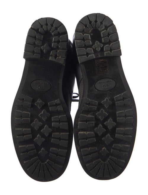 Chanel Interlocking CC Logo Suede Combat Boots