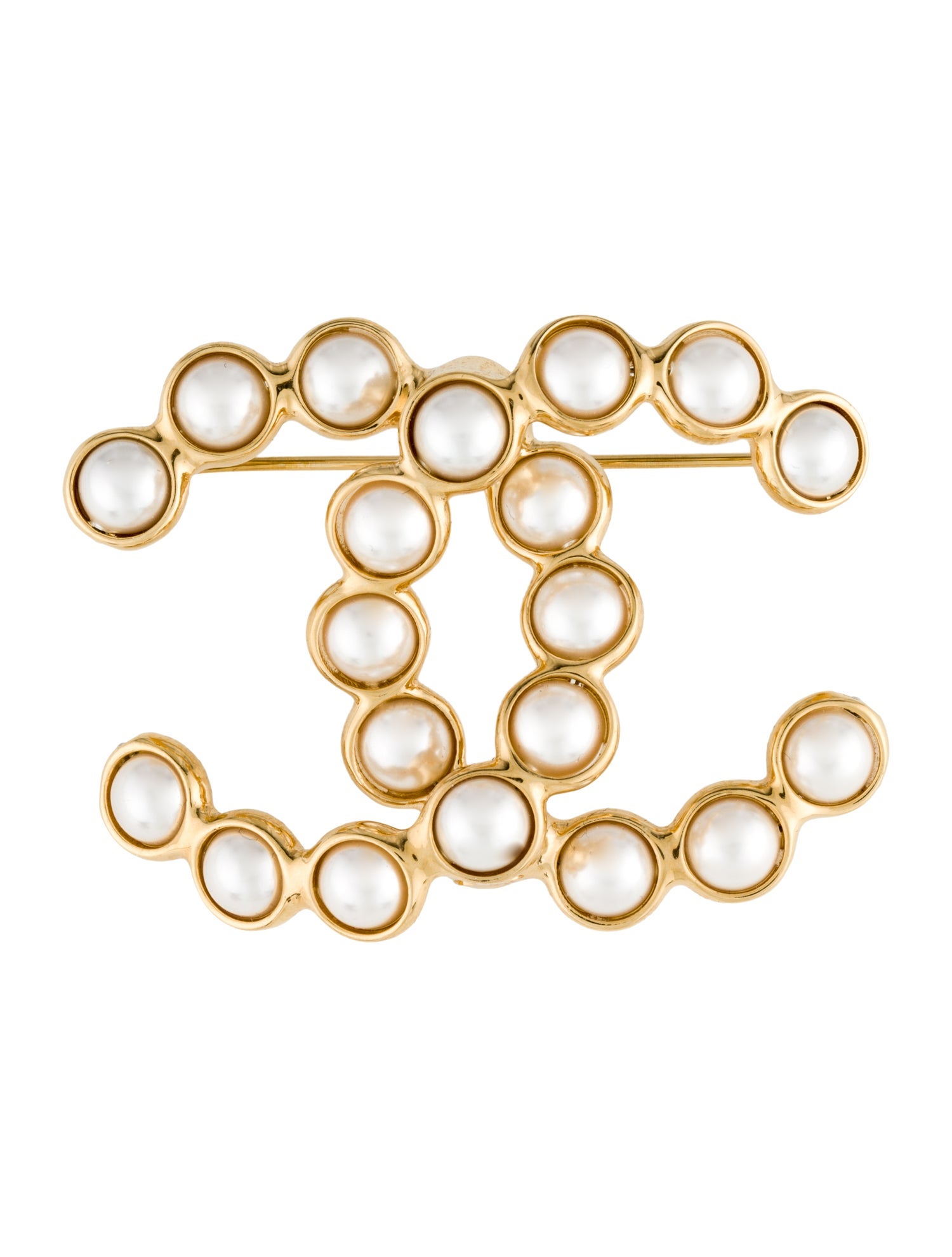 Chanel 2024 Faux Pearl CC Brooch