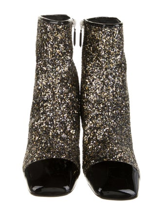 Chanel Interlocking CC Logo Glitter Boots