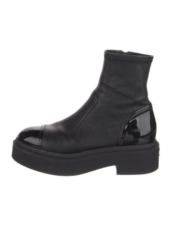 Chanel Interlocking CC Logo Leather Sock Boots