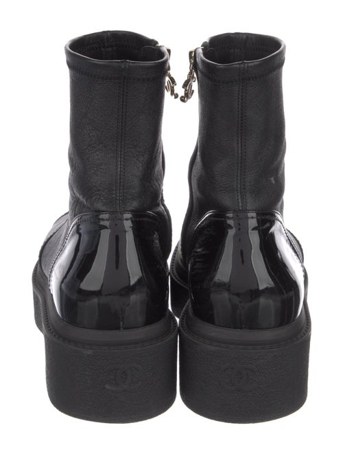 Chanel Interlocking CC Logo Leather Sock Boots