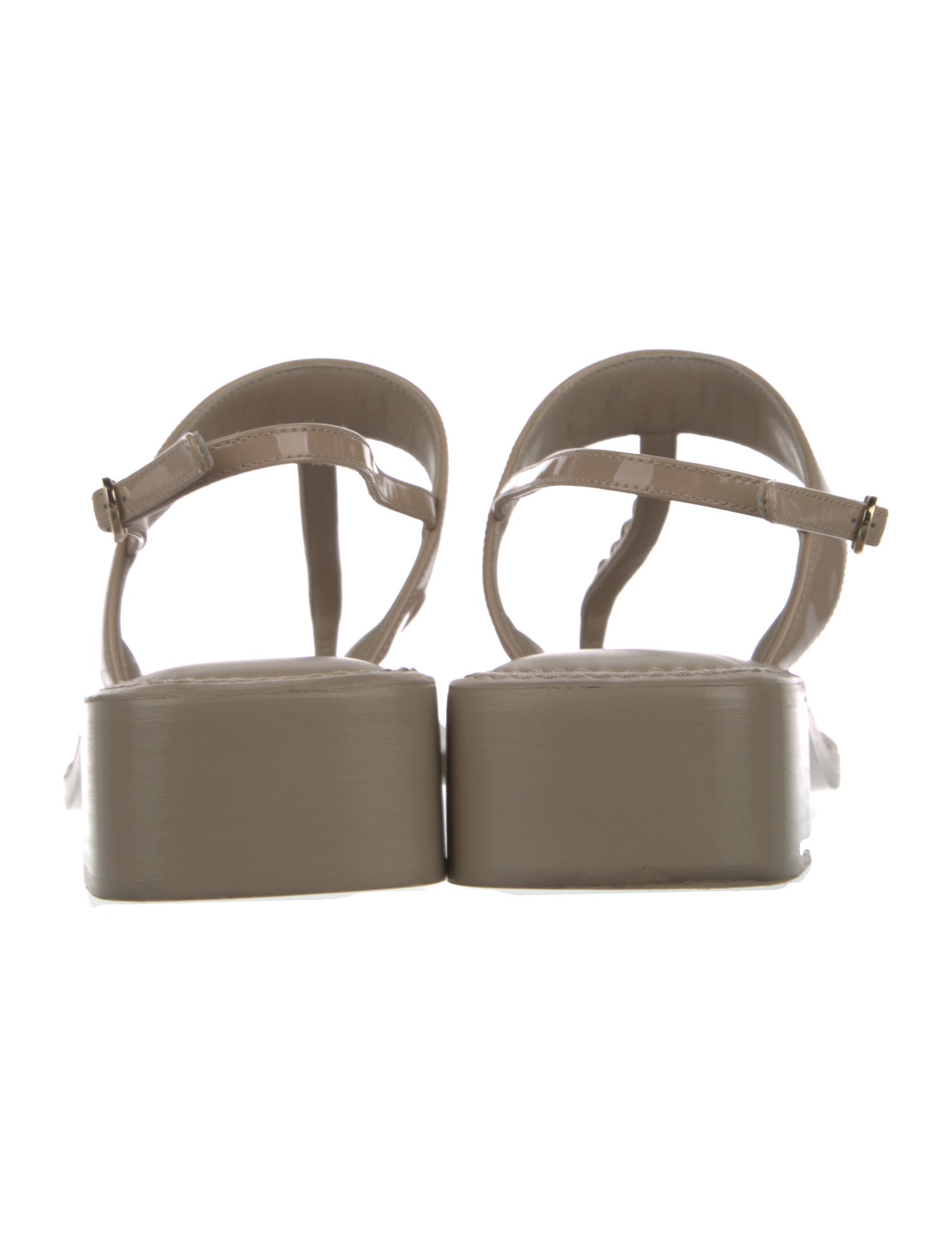 Chanel 2022 Interlocking CC Logo T-Strap Sandals