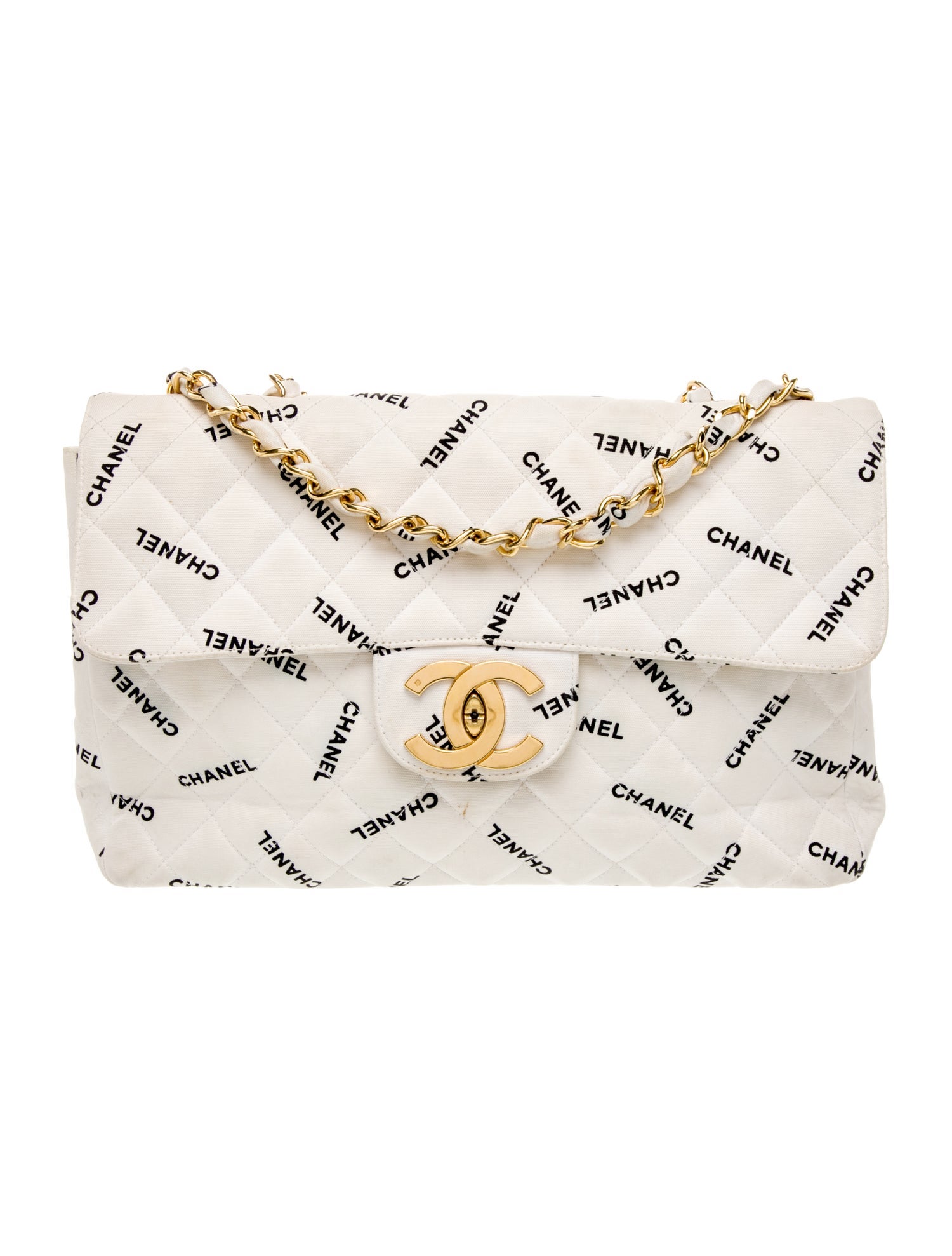 Chanel Classic Jumbo Canvas XL Maxi Flap Bag