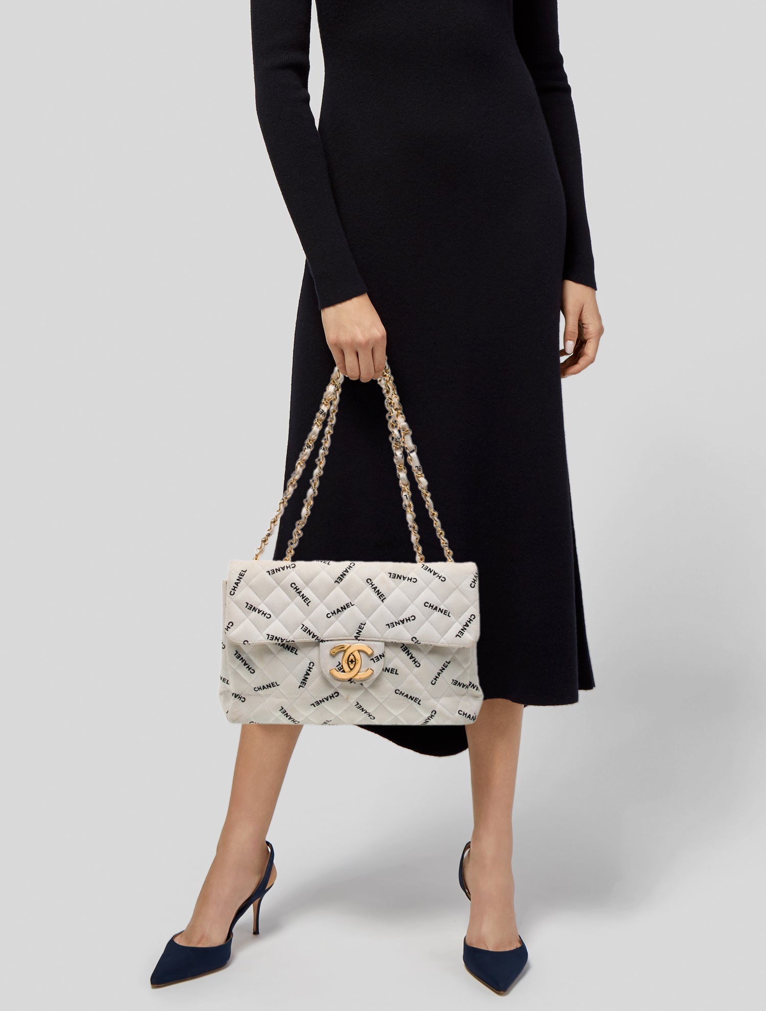 Chanel Classic Jumbo Canvas XL Maxi Flap Bag