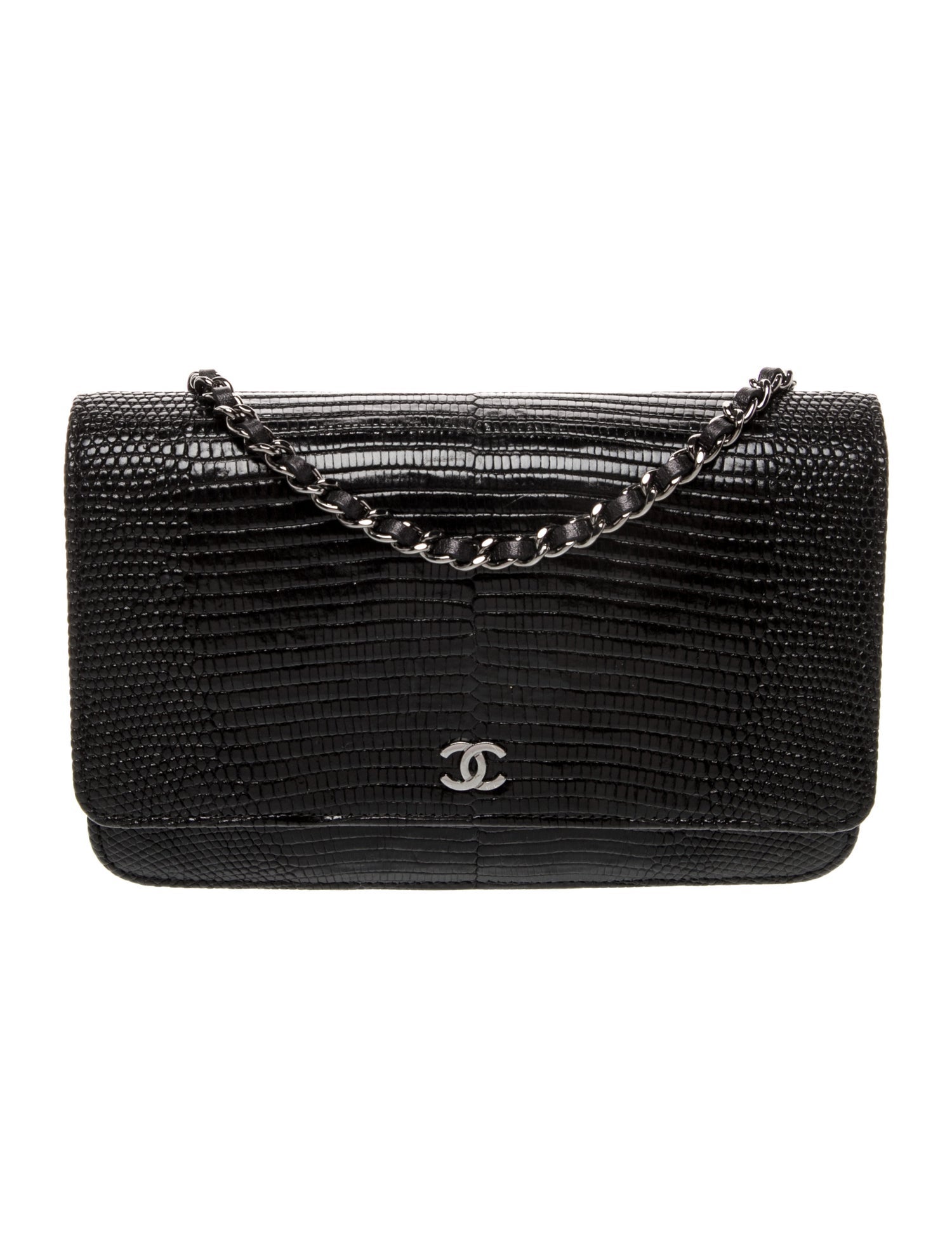 Chanel Lizard Classic Wallet on Chain