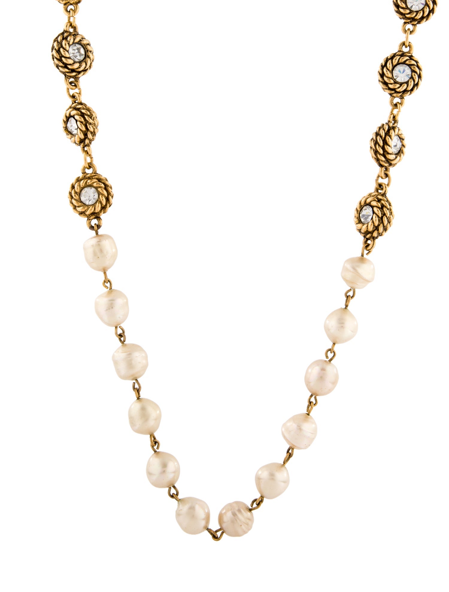 Chanel Vintage Faux Pearl & Strass Necklace